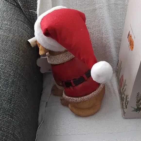Santa welcome dog statue - Picture 2 of 3